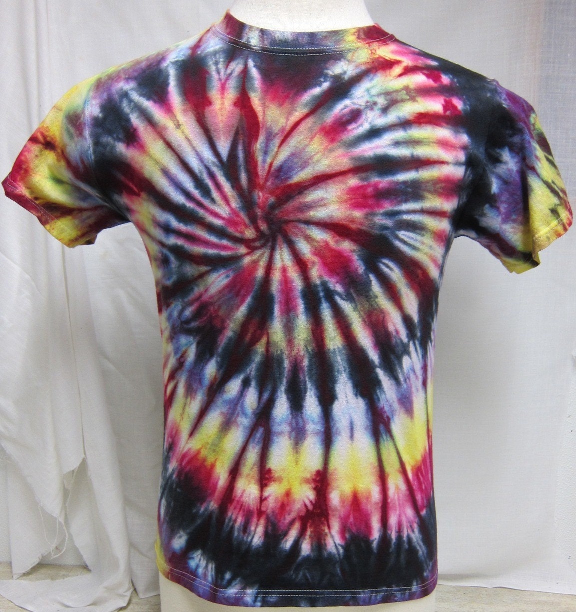 Adult Small Pink, Purple, and Yellow Tie Dye