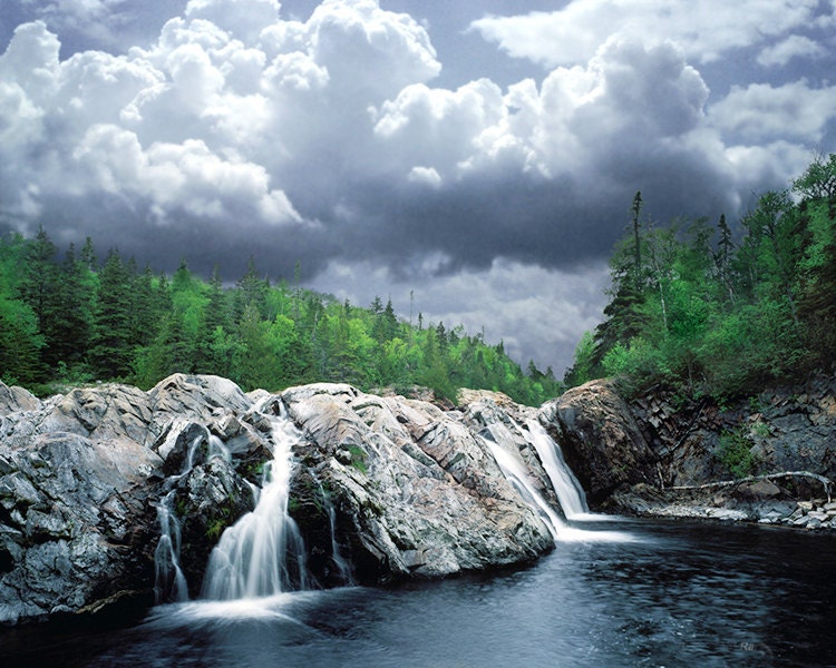 Water Falls at The Aquasabon River Mouth - A Fine Art Photograph