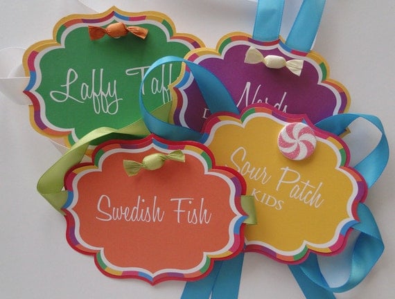 Custom Candy Buffet Labels in Colorful Candyland Design Il_570xn