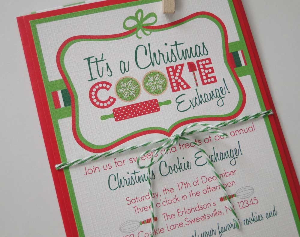 Christmas Cookie Exchange or Swap Invitations - Set of 20 Il_570xn