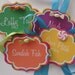 Custom Candy Buffet Labels in Colorful Candyland Design