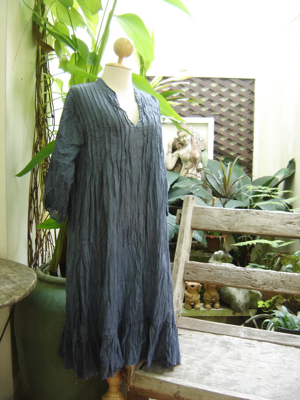 Comfy Cotton Tunic - Blue Grey