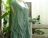 Sleeveless Cotton Top - Cadet Green