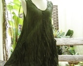 Sleeveless Cotton Tunic II - Olive Green