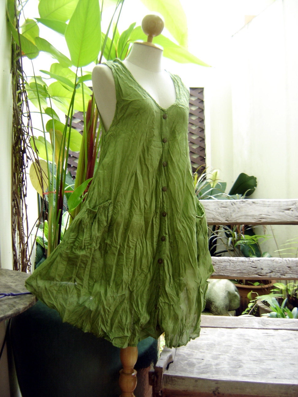 Sleeveless Cotton Tunic II - Apple Green