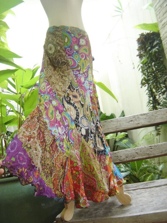 Soft Cotton Patchwork Skirt - OM2901