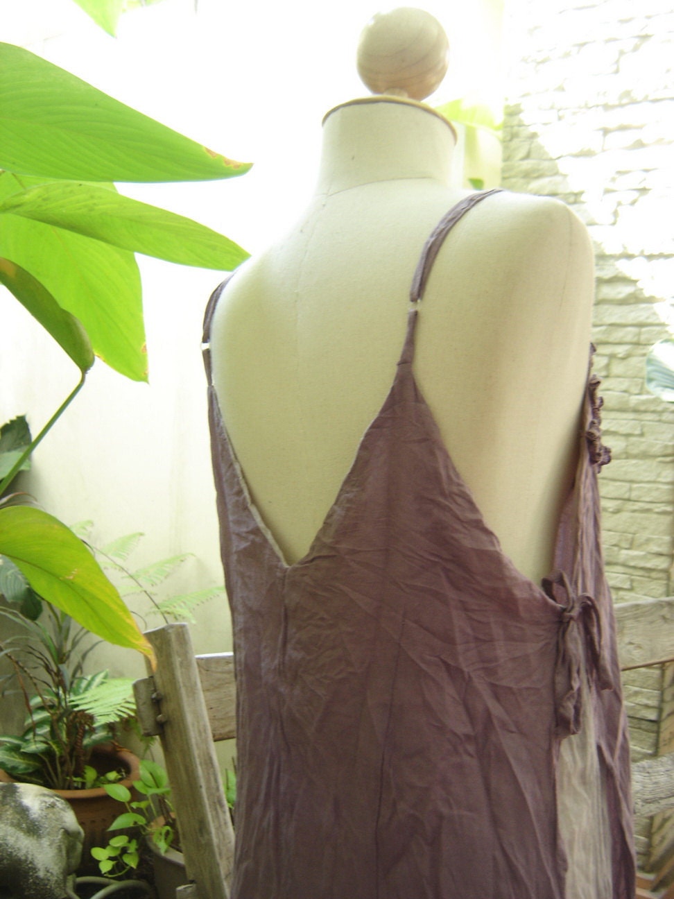 Double Layers Maxi Cotton Dress III - Soft Purple