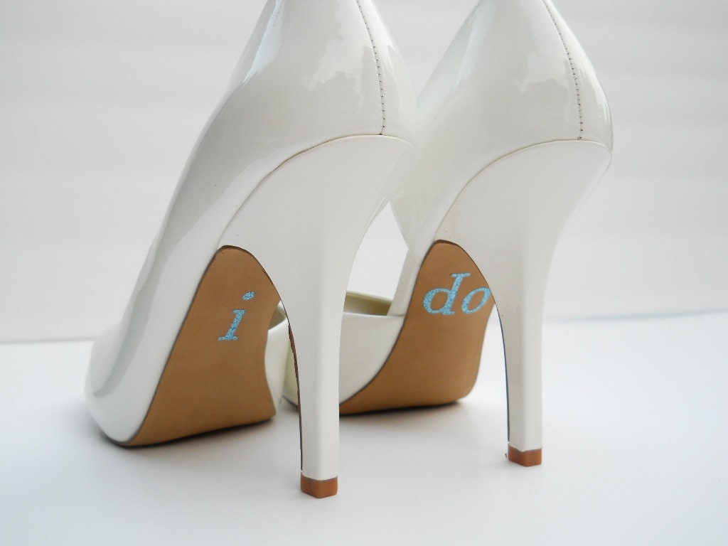 Blue I DO Shoe Stickers in Blue Glitter Something Blue for Your shoe