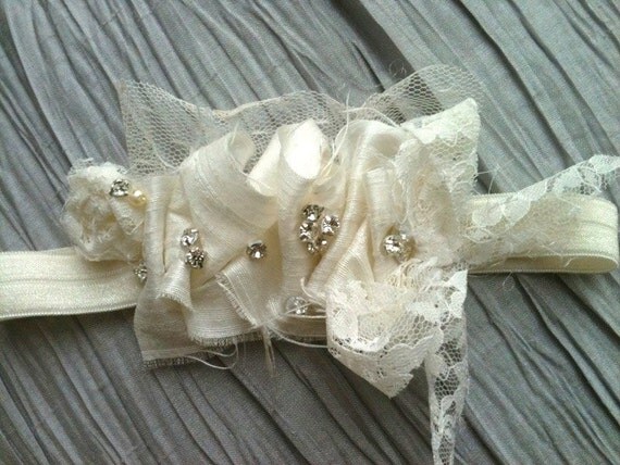 Ivory Silk Blessing Christening Headband
