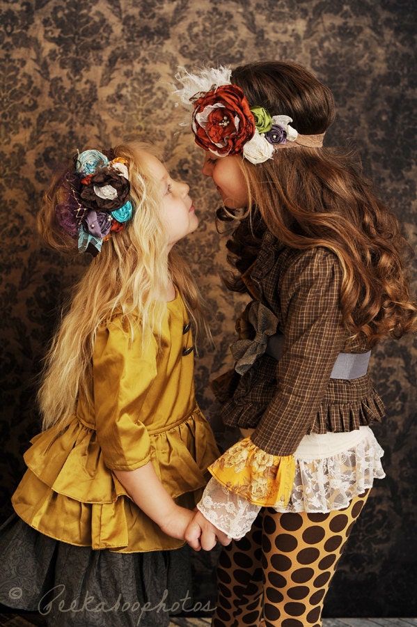 Autumn Dream extravaganza headband feather rosette cozette couture matilda jane persnickety you and me