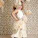 Ivory Lace Birthday Crown Bonnet with pearls flowers and pearls