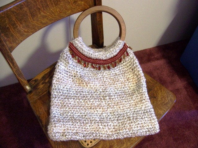 Chenille Beaded Purse Crochet by kams-store.com