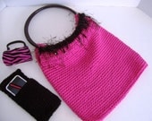 Beaded Eyelash Purse Crochet with 100% Cotton Yarn 2 Free Accessories with purchase  by kams-store.com