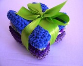 4 Pack Dish Cloths Pretty Hand Crochet 100% Cotton Yarn