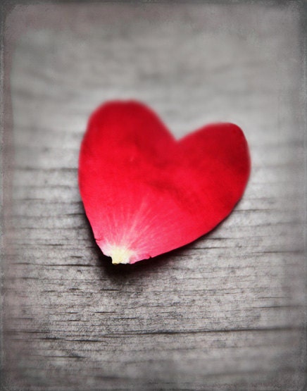 Hearts And Roses  -  A Signed Fine Art Print - Romance - Wedding Decoration - Red  Heart Decor - Flower Petal