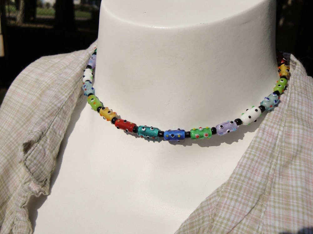 Colorful Glass Bead Choker