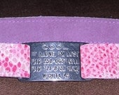 Leather Custom Tag Collar for Greyhounds - Pink Snakeskin
