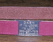 Leather Custom Tag Collar for Greyhounds - Burgundy Suede