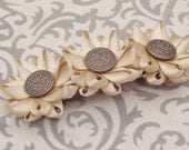 Beige Hair Clip - Adult Barrette, Beige Flowers, Earthy Colors, Neutral Colors, Tan Hair Clip, Beige Hair Accessories