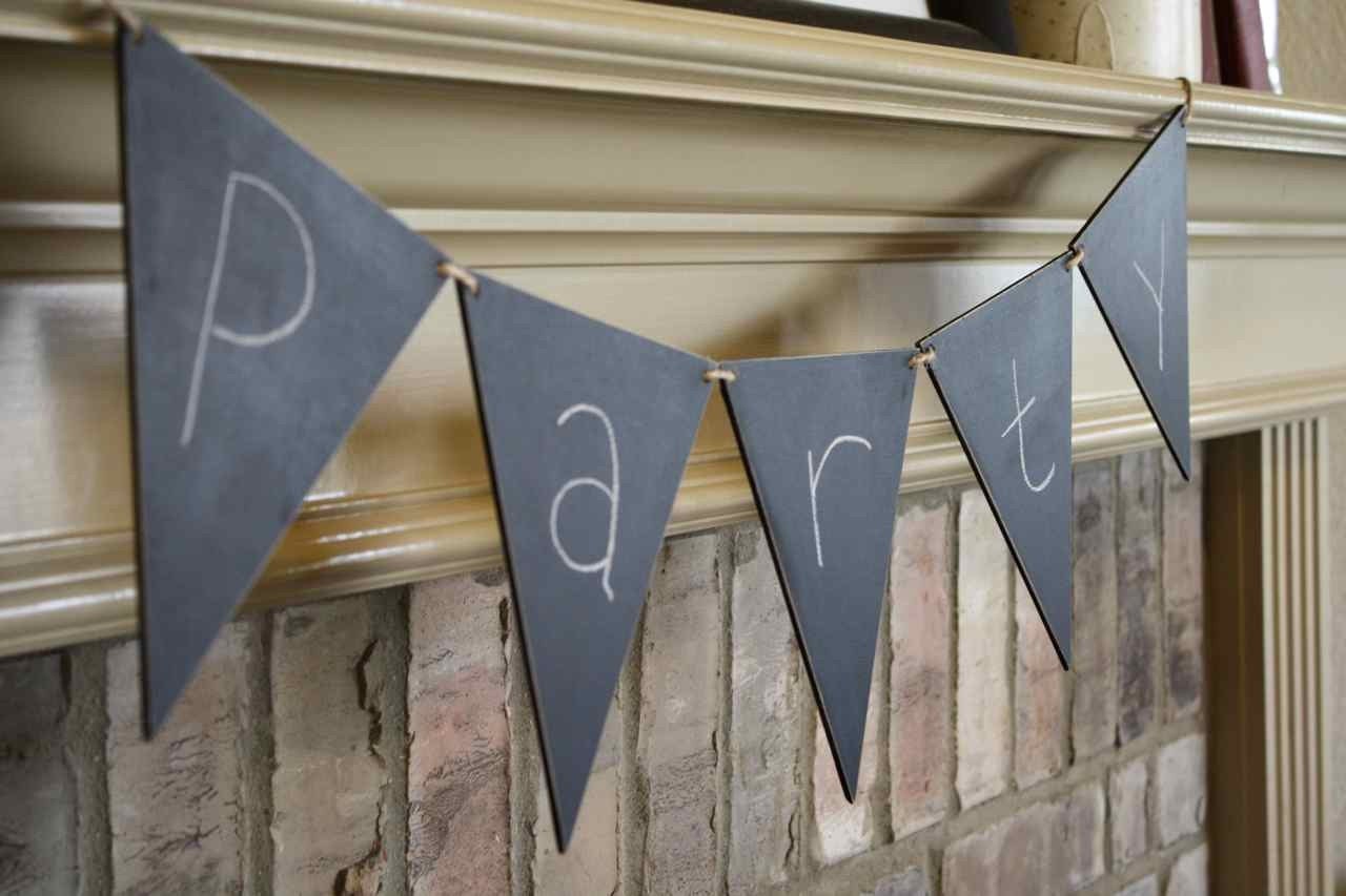 Chalkboard Black Distressed Pendant Banner System - 5 Piece