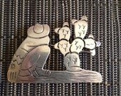 Vintage Sterling Silver Southwest Cactus Pin