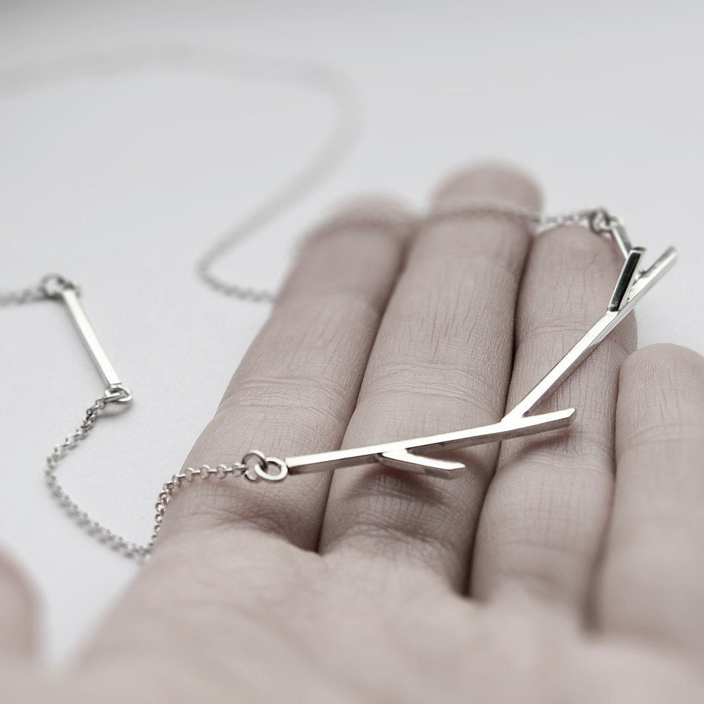 Sticks 05 . sterling silver twig necklace