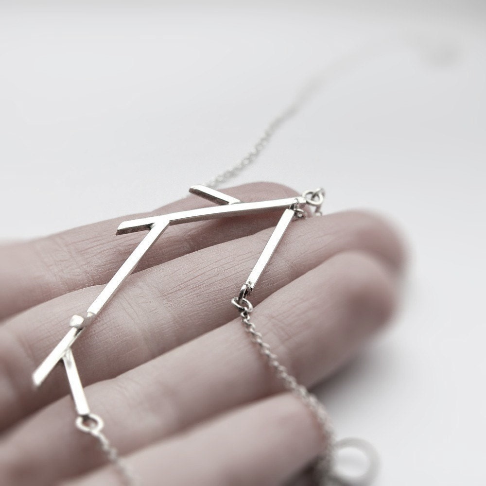 Sticks 05 . sterling silver twig necklace