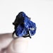 Deep . oxidized sterling silver deep blue azurite ring