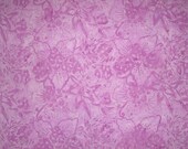 Lavender Floral Batik Cotton Fabric--One Yard