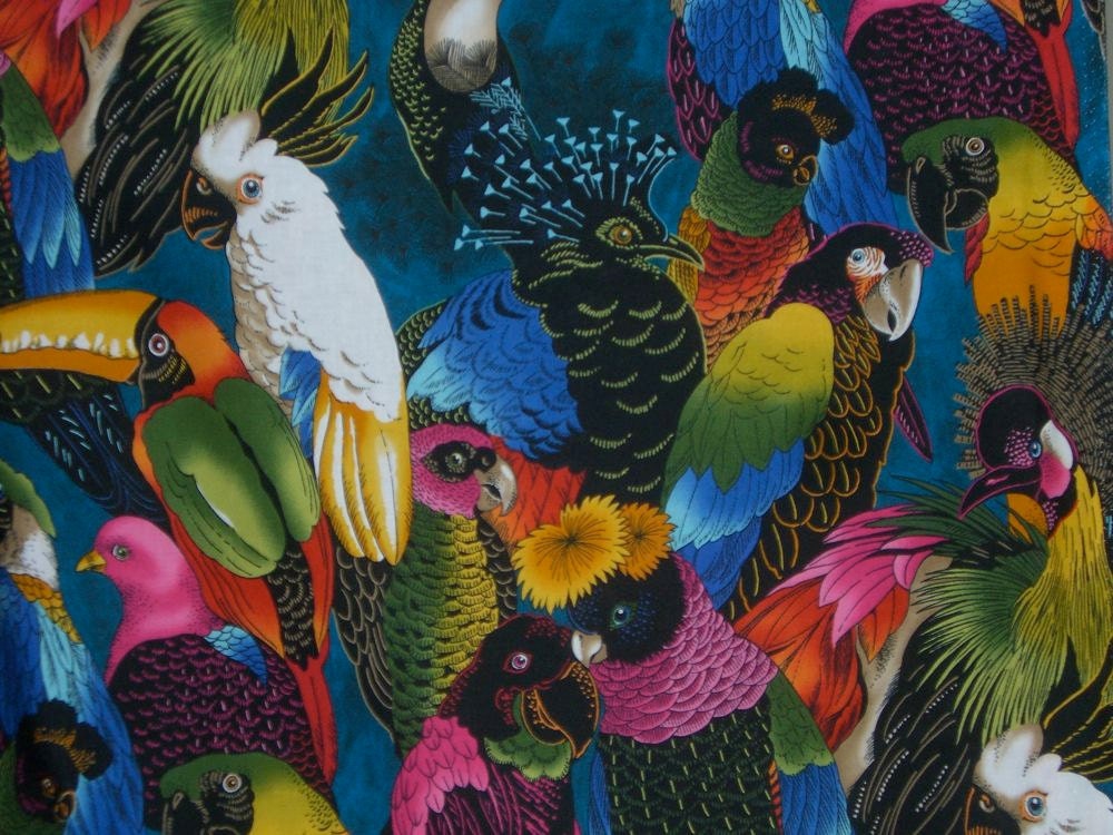 Birds of a Feather Print Pure Cotton Fabric from Alexander Henry--One Yard
