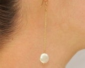White Freshwater Pearl Coin Jodi Earring