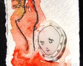 Retaliation - Original Mixed Media Art - ACEO Size