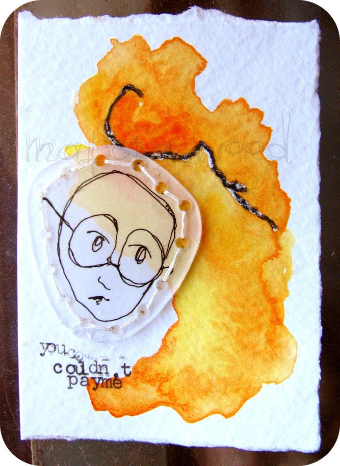Overindulgence - Original Mixed Media Art - ACEO Size