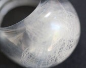 Clear Gauzy Resin Bubble Ring with a hint of Grey - Size 9