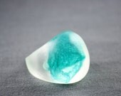 Chunky Resin Ring Aqua Gauze