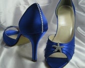 Wedding Shoes - Blue Bridal Shoes with Crystal Starfish Brooch Over 100 Color Options Something Blue Shoes