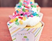 DIY Printable Cupcake Wrappers - Sweet Shoppe Party