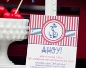 DIY Printable Invitation -Ahoy It's a Boy Baby Shower- Nautical- Personalized