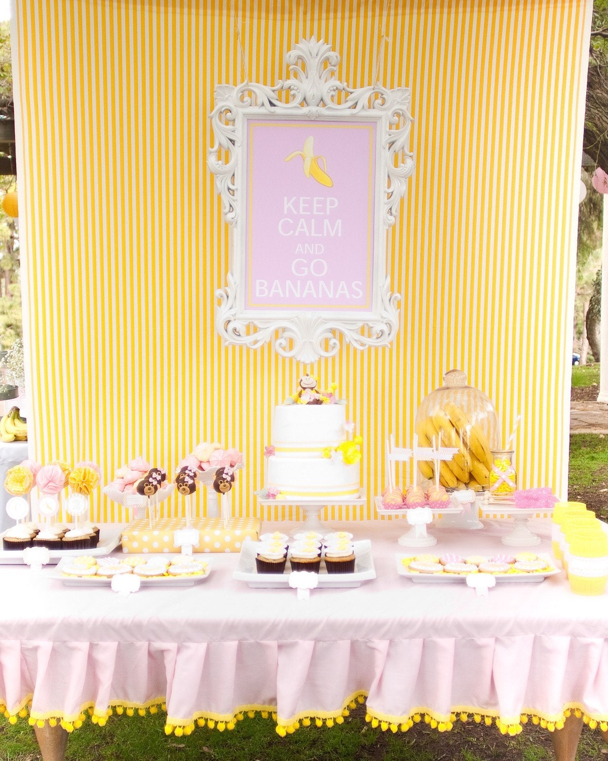 Girl Monkey Birthday Party Package - Printable