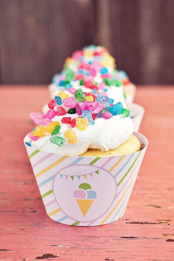 DIY Printable Cupcake Wrappers - Sweet Shoppe Party