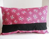 3 Piece Pink Black &nWhite Skull and Crossbones Pillow Set