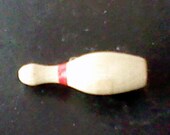 Vintage Wooden Bowling Pin Brooch