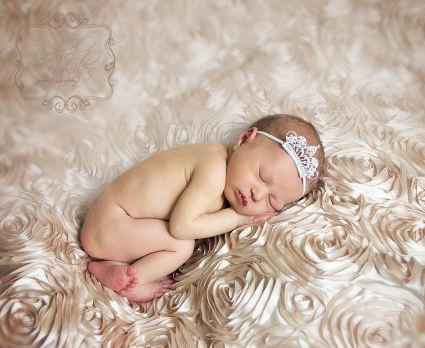 Baby Girl Headband - Infant Headband - Newborn Headband - Photo Prop - Couture Princess Crown Headband