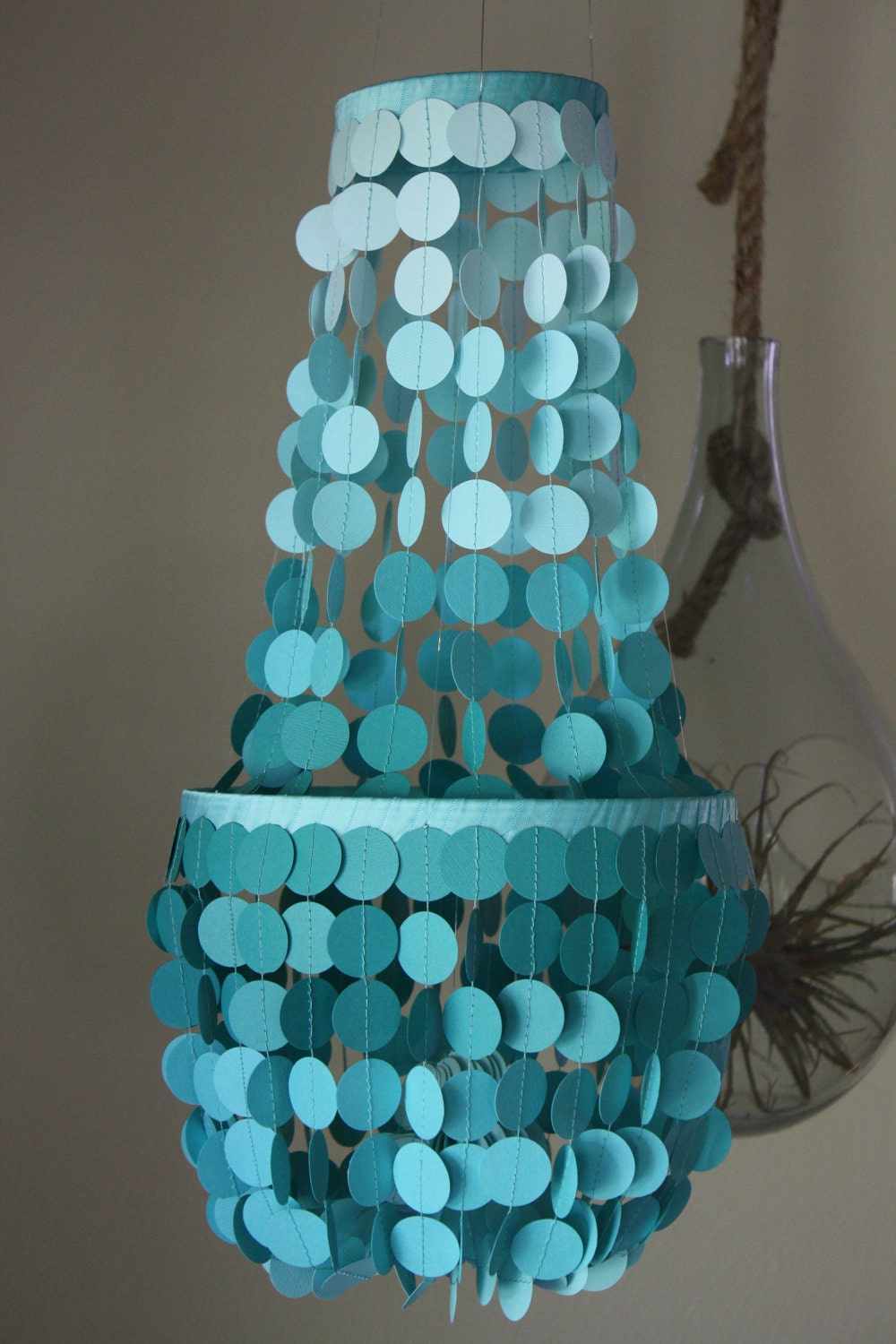 Choose your colors chandelier shape paper chandelier or mobile.  Weddings, showers, parties, nurseries, etc.