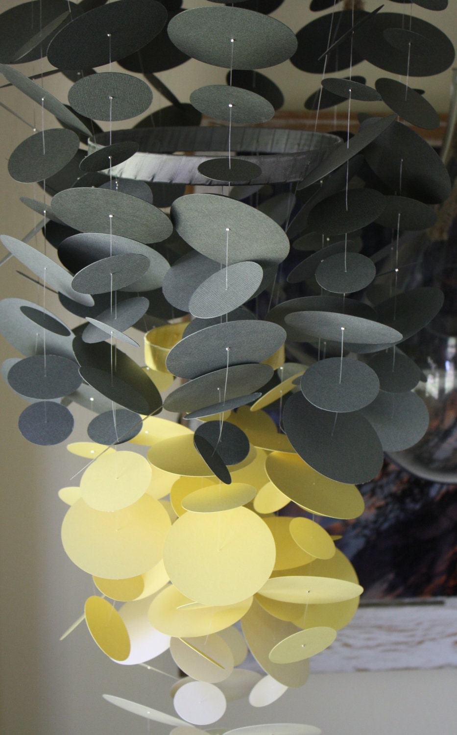 Choose your colors paper chandelier or mobile. Beautiful for weddings, nurseries, or party decorations.