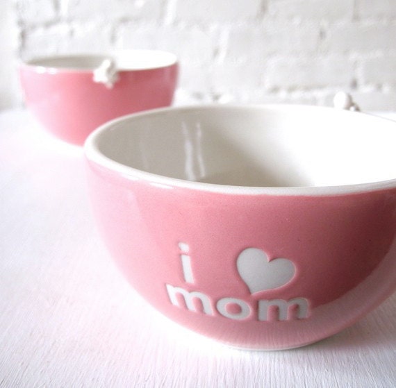 I Love Mom Angel Pink Bowl