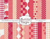 30% Off Sale Digital Paper Pack - Personal and Commercial Use - Pink Bubblegum (53) Il_170x135
