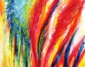 OOAK Original Abstract Art - Burning Fire - Dragon Art - Sky Dragon - Fantasy Art