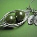 2 3 4 Sweet Peas in a Pod Sterling Silver Personalized Necklace- Your Colors with Hand Stamped Initial Leafs Perfect for Mothers and Sisters