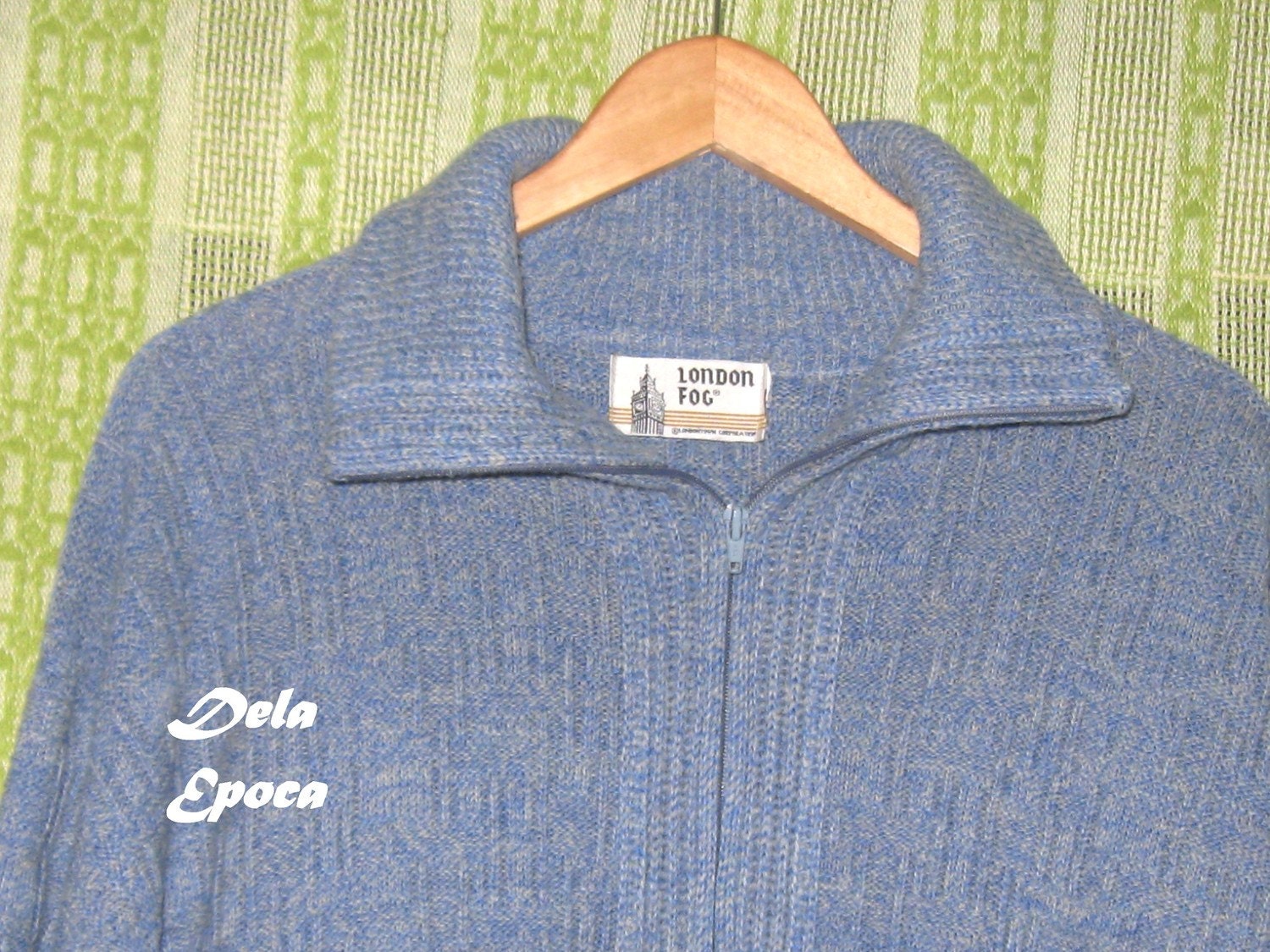 Vintage 60's 1960's Sixties 70's 1970's Seventies Blue London Fog Cardigan Sweater 10% OFF SALE